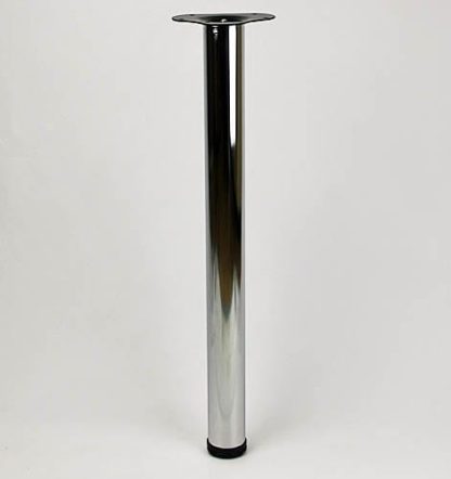 Metal Table Leg 60mm(D) X 690mm(L). Chrome Plated. Screw-On - Image 2