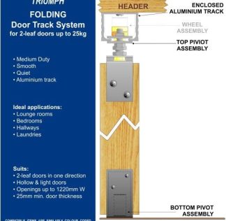 Bifold Door Hardware Set for 2 Doors. 25kg