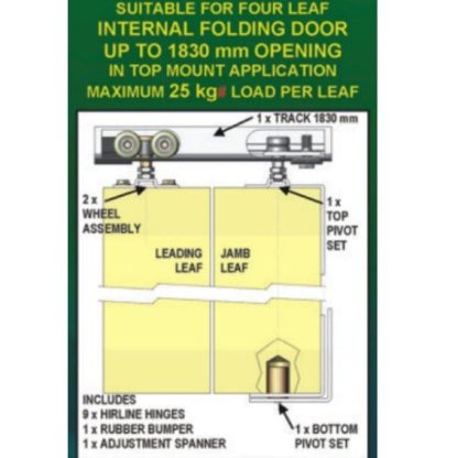 Bifold Door Hardware Set for 4 Doors. 25kg - Image 2