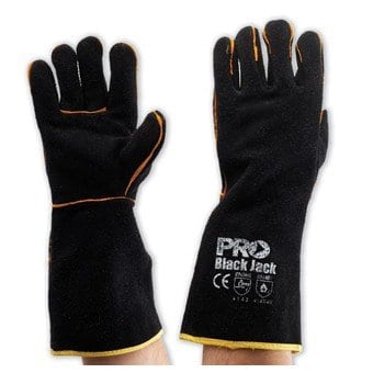 Glove Welding 405mm  -  Black And Gold -  12 Pairs Per Pack