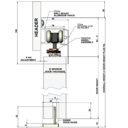 Triumph Track Wall Mount 4500mm Mill Finish -Cowdroy TT32341 - Image 4