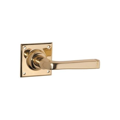 Tradco 0677 - Menton Lever on Square Rose  - Polished Brass - 60x60mm