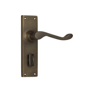 Tradco 0782P Door Lever Victorian Privacy Antique Brass