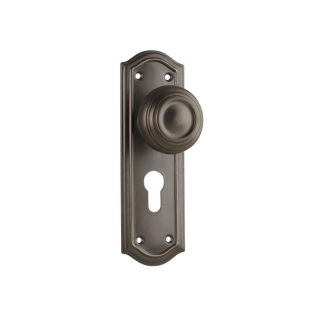 Tradco 0856E - Kensington Knob Euro - Antique Brass - 175x58mm