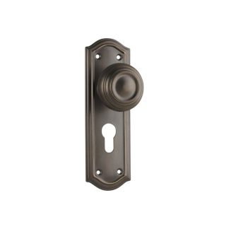 Tradco 0856E - Kensington Knob Euro - Antique Brass - 175x58mm