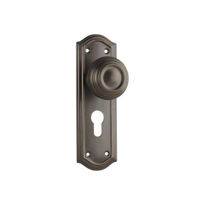 Tradco 0856E - Kensington Knob Euro - Antique Brass - 175x58mm