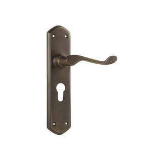 Tradco 0858E - Windsor Lever Euro - Antique Brass - 200x45mm - 60mm(P)