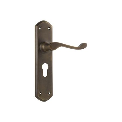Tradco 0858E - Windsor Lever Euro - Antique Brass - 200x45mm - 60mm(P)