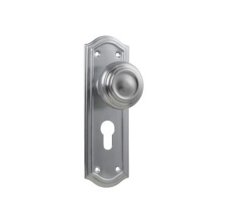Tradco 0872E - Kensington Knob Euro - Satin Chrome - 175x58mm