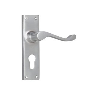 Tradco 0912E Door Lever Victorian Euro Satin Chrome