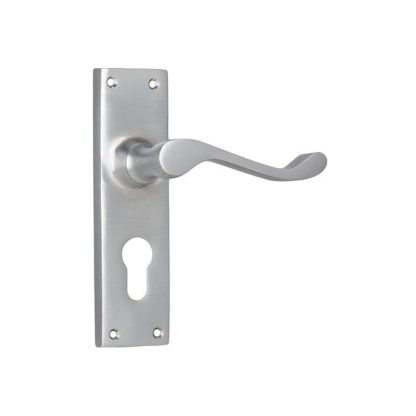 Tradco 0912E Door Lever Victorian Euro Satin Chrome