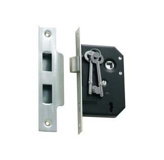 1132 - 3 Lever Mortice Lock - Satin Chrome - 44mm Backset