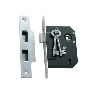 1133 - 3 Lever Mortice Lock - Satin Chrome - 57mm Backset