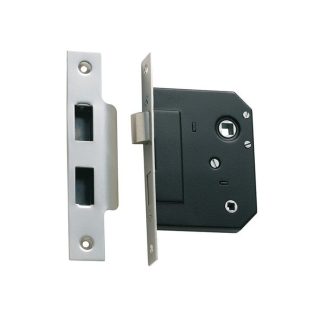 1142 - Bathroom Lock - Satin Chrome - 44mm Backset