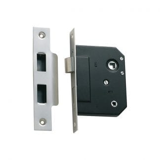 1143 - Bathroom Lock - Satin Chrome - 57mm Backset