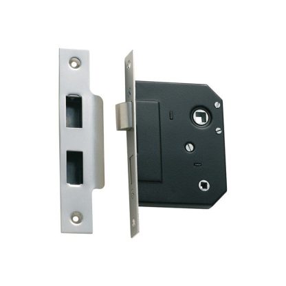 1143 - Bathroom Lock - Satin Chrome - 57mm Backset