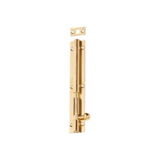 1367 - Barrel Bolt - Long Throw - Polished Brass - 150x25mm