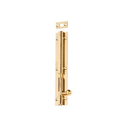1367 - Barrel Bolt - Long Throw - Polished Brass - 150x25mm
