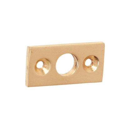 1405 - Plate Keeper - Polished Brass - 32x16mm - 9mm Bolt