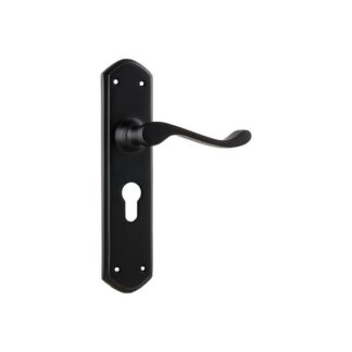 Tradco 1927E - Windsor Lever Euro - Matt Black - 200x45mm - 60mm(P)