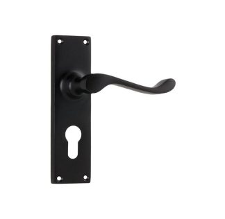 Tradco 1930E Door Lever Victorian Euro Matt Black