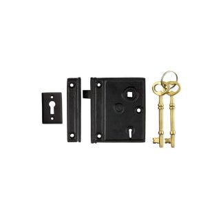 2011 - Rim Lock Matt Black - 80x95mm