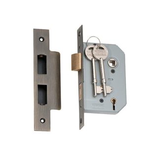 2150 - 5 Lever Mortice Lock - Antique Brass with a 46mm Backset