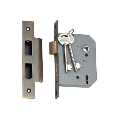 2151 - 5 Lever Mortice Lock - Antique Brass with a 57mm Backset