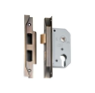 Mortice Lock Euro Rebated Antique Brass CTC47.5mm Backset 46mm