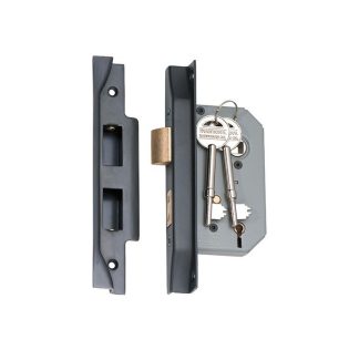 2162 - 5 Lever Rebated Mortice Lock - Antique Copper with a 46mm Backset