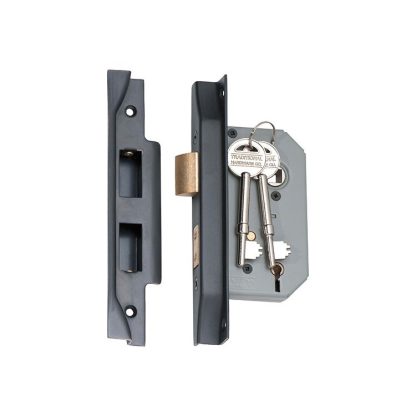 2162 - 5 Lever Rebated Mortice Lock - Antique Copper with a 46mm Backset