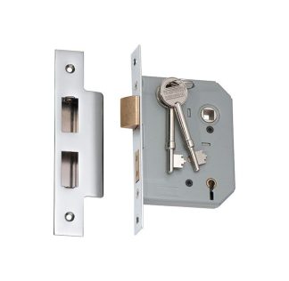 2167 - 5 Lever Mortice Lock - Chrome Plate with a 57mm Backset