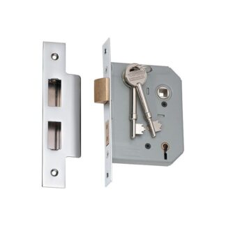 2167 - 5 Lever Mortice Lock - Chrome Plate with a 57mm Backset