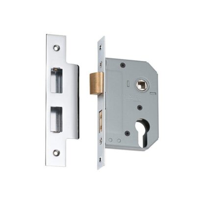 Mortice Lock Euro Chrome Plated CTC47.5mm Backset 46mm