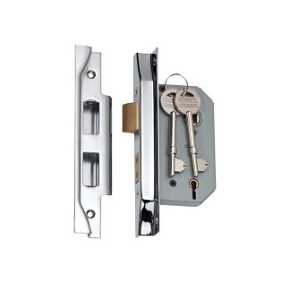 2170 - 5 Lever Rebated Mortice Lock - Chrome Plate with a 46mm Backset