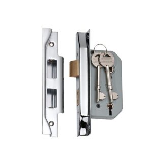 2170 - 5 Lever Rebated Mortice Lock - Chrome Plate with a 46mm Backset