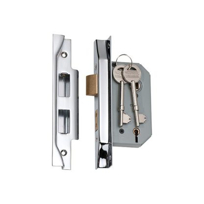 2170 - 5 Lever Rebated Mortice Lock - Chrome Plate with a 46mm Backset