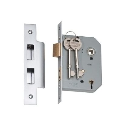 2175 - 5 Lever Mortice Lock - Satin Chrome with a 57mm Backset