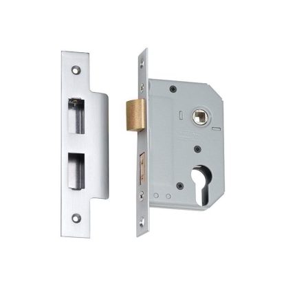 Mortice Lock Euro Satin Chrome CTC47.5mm Backset 46mm