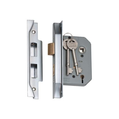 2179 - 5 Lever Rebated Mortice Lock - Satin Chrome with a 57mm Backset