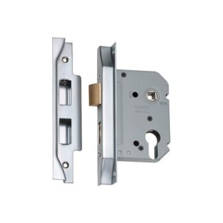 Mortice Lock Euro Rebated Satin Chrome CTC47.5mm Backset 57mm