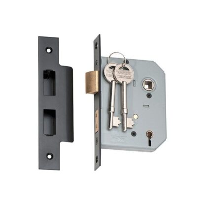 2183 - 5 Lever Mortice Lock - Matt Black with a 57mm Backset