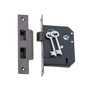 2201 - 3 Lever Mortice Lock - Antique Brass - 57mm Backset