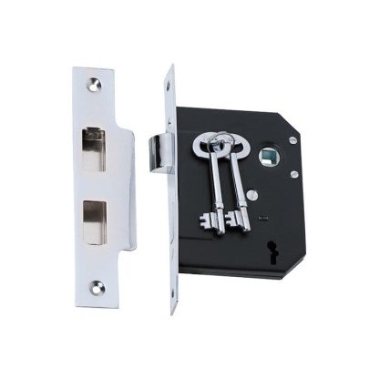 2211 - 3 Lever Mortice Lock - Chrome Plate - 57mm Backset