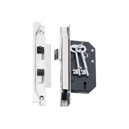 2214 - 3 Lever Rebated Lock - Chrome Plate - 44mm Backset