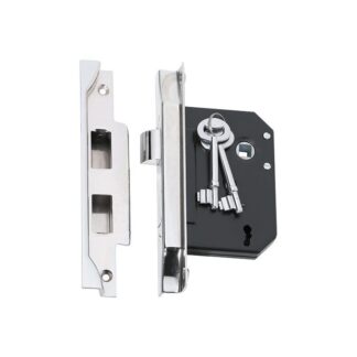 2215 - 3 Lever Rebated Lock - Chrome Plate - 57mm Backset