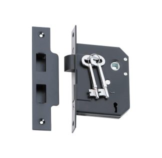 2261 - 3 Lever Sash Lock - Matt Black - 57mm Backset