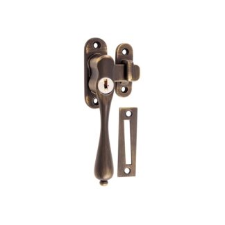 2318 Locking Teardrop Casement Fastener LH - Antique Brass