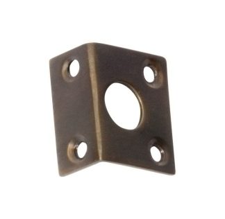 2336 Right Angle Keeper - Antique Brass - 9mm Bolt
