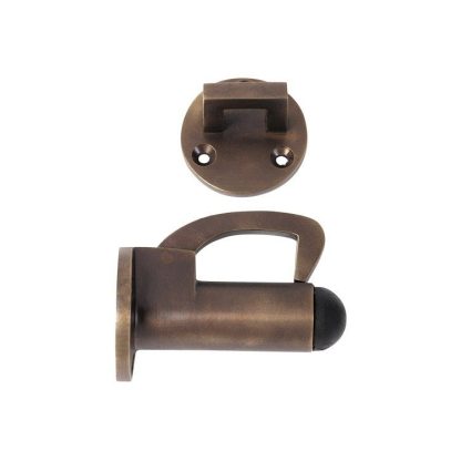 2352 Hook Door Stop - Antique Brass - 67mm